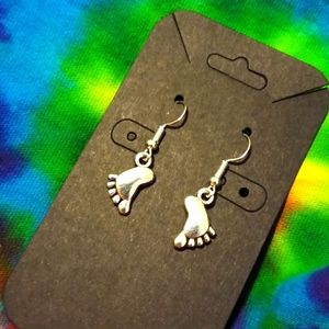 Handcrafted Bare Foot Print 👣 Hook Earrings